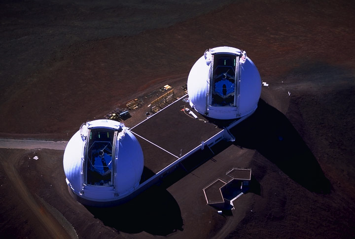 Keck telescope: (10 m reflector)
