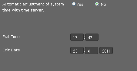 Impostazioni del telefono tramite configuratore web Inserire data e ora manualmente Selezionare No per Imposta automaticamente l ora del sistema tramite il server orario.