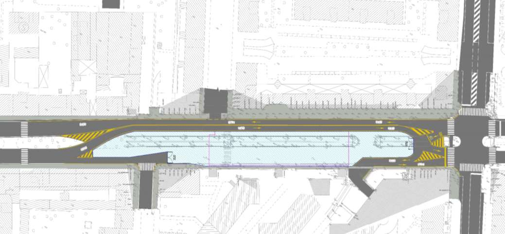 46 ST Tolstoj /fase 1 LUG 15 LUG 16 (durata: 13 mesi) --- area di cantiere --- scavo stazione/manufatto via