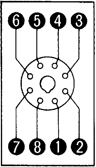 Zoccolo per montaggio su guida DIN/retroquadro P2CF-08 Otto viti con rondella M3.