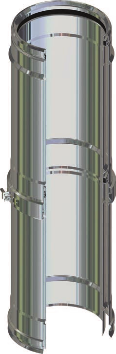 Sistema Doppiaparete Aria Ø 80 300 STABILE DA in acciaio inox AISI 316L rivestito AISI 304 Air Twin-Wall System Ø 80 300 STABILE DA in stainless steel AISI 316L coated with AISI 304 Système Double