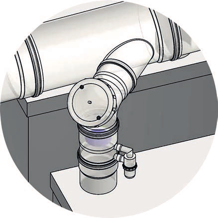 Collecteur conduit de fumées avec raccords à 87 Exemples de appareils à gaz à condenstion alimentés par batterie connecté par un collecteur conduit de fumées réalisé par le système STABI