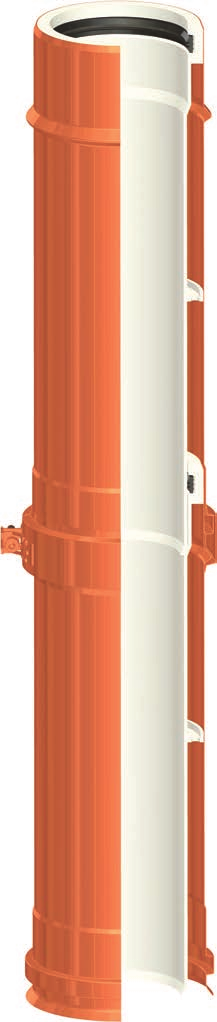 Sistema Doppiaparete Aria Ø 80-100 STABILE RMP in polipropilene PP rivestito rame Air Twin-Wall System Ø 80-100 STABILE RMP in PP polypropylene coated with copper Système Double Paroi Air Ø 80-100