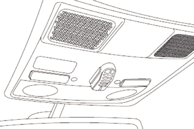 Posizionamento e collegamento microfono alta sensibilità Posizionare il microfono nei pressi della plafoniera interna anteriore indirizzandolo verso il posto guida.