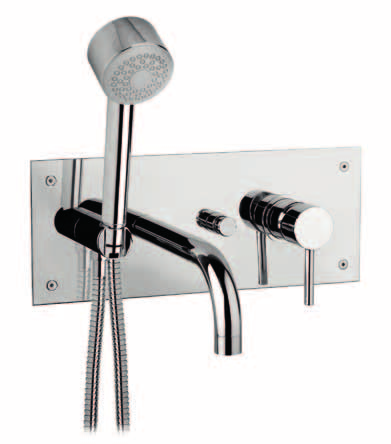 collezione CILINDRA CL C380 CL C510 CILINDRA CL C380 Miscelatore monocomando vasca a muro con piastra rettamgolare Wll mounted bath shower mixer with rectangular plate - supporto doccia con attacco