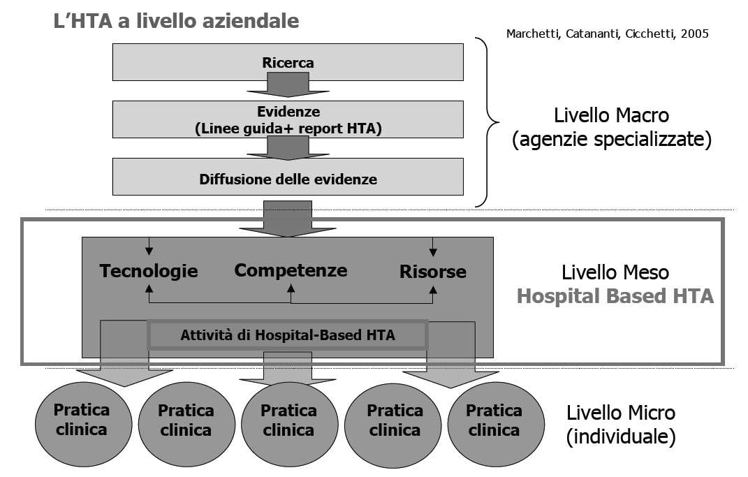 Figura 3. Livelli di sviluppo del processo di HTA.