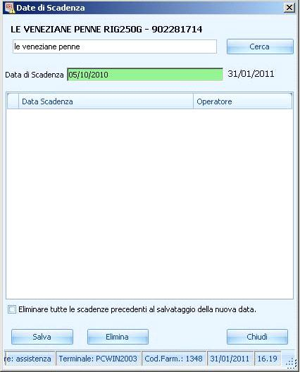 8 Una volta selezionato il prodotto il cursore si posiziona in