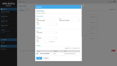 ABB Ability EDCS Alert Center mette a disposizione degli utenti uno strumento di diagnostica dell impianto.