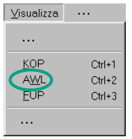 Programmare OB1 in AWL Nel seguito mostriamo i prg equivalenti scritti in AWL Entrati nella finestra di programmazione dell OB1 (aperta con il doppio click) imposto il linguaggio di programmazione