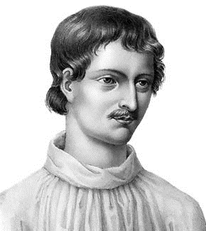 Il filosofo e sacerdote Giordano Bruno (1548-1600) fu un sostenitore del modello eliocentrico copernicano.