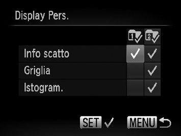Modifica delle impostazioni delle funzioni di scatto Modifica della visualizzazione dell'immagine subito dopo lo scatto È possibile modificare la visualizzazione dell'immagine che appare subito dopo