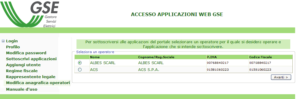 SOTTOSCRIZIONE APPLICAZIONI La funzione consente di richiedere l abilitazione all