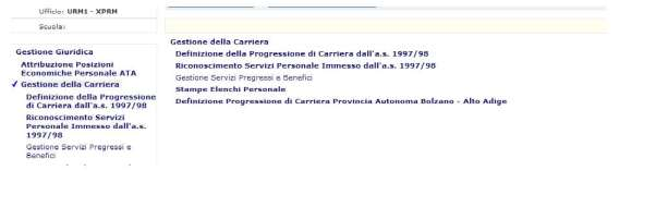 MANUALE UTENTE Ed. 1 Rev 0 / 09-10-2012 Gestione della Carriera Riconoscimento servizi SW-WB-MU-SHSHGC- Riconoscimento servizi personale personale immesso nell a.s. 1997/98 immesso nell a.s. 1997/98-1.