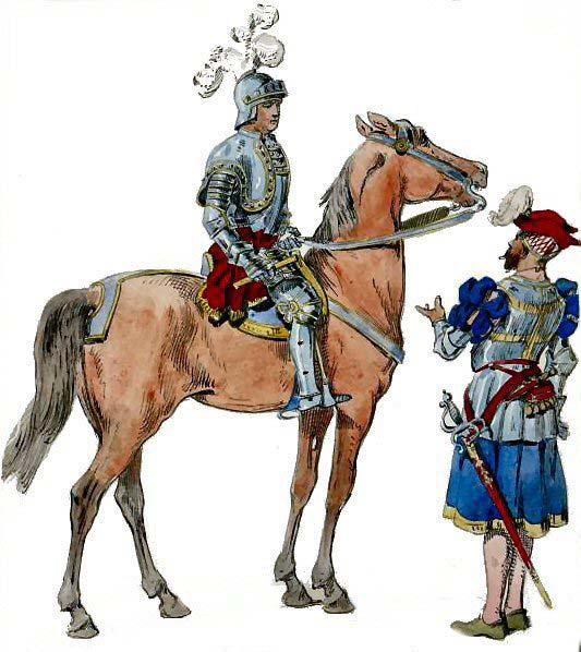 Gli eserciti italiani avevano un'articolazione bipolare: da un lato c'erano le compagnie mercenarie dei condottieri, assunti nel loro insieme, dall'altro un numero crescente di soldati di ogni tipo