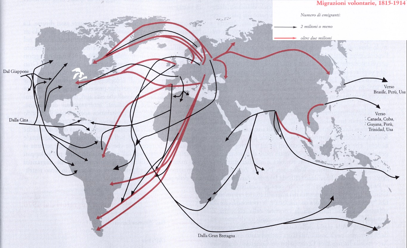 Le migrazioni internazionali a cavallo fra il secolo XIX ed