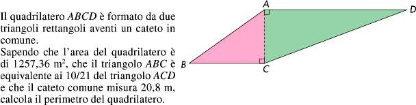 6. alcola perimetro e area del triangolo, sapendo che l altezza H misura 1 cm. (pprossima i risultati ai centesimi) [73,75 cm; 196,68 cm ] 30 H 45 7.