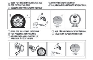 KIT DI RIPARAZIONE RAPIDA PNEUMATICI FIX & GO automatic Il kit di riparazione rapida pneumatici Fix & Go automatic è ubicato nel bagagliaio. Il kit fig.