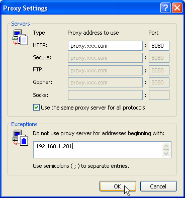 Impostazioni Proxy Selezionare Internet Options dal menu Tools del browser Web, quindi selezionare la scheda Connection e fare clic sul pulsante LAN Settings.