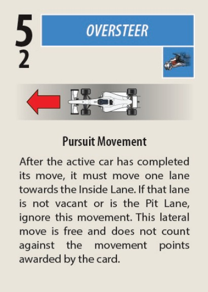 USCITA FRONTALE Movimento di Testa Out in Front (Uscita Frontale): Dopo che l auto attiva ha terminato il suo movimento, riceve un segnalino di Usura alle Gomme.