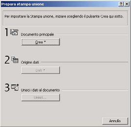 Stampa Unione - 1 Il comando STAMPA UNIONE (menu strumenti) permette di unire ad un documento preparato con CAMPI vuoti da riempire, i dati prelevati da una base dati (esempio di etichette di