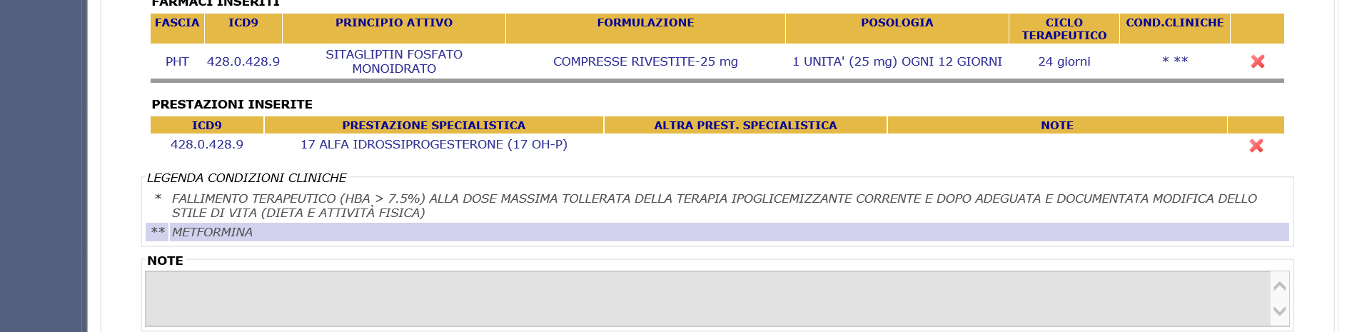 informazioni relativa alla prescrizione, secondo le