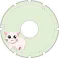 ) Copri raggi in PET da 24 spessore 1 mm (1 pz.) Copriraggi in PET con simpatica stampa per bambino e bambina, le immagini raffigurano una palla di calcio, un gattino ed un gorilla.