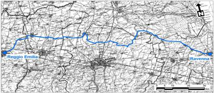 VELOCITA DI ABBASSAMENTO LUNGO LA DIRETTRICE DA REGGIO EMILIA A RAVENNA NEL PERIODO 1999-2005 Reggio Emilia Correggio Carpi Limidi Bomporto Ravarino Crevalcore Cento Castello d'argile Argelato S.