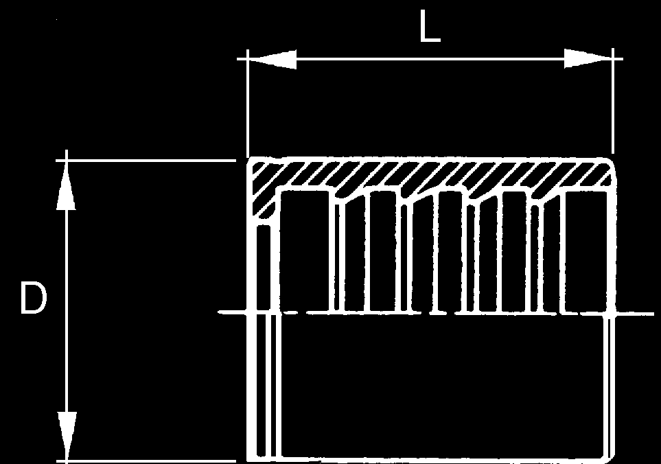 SAE 100 R1 AT 50/56 Ø tubo-hose Dimensioni - Dimensions ØD L 57050 1/4 6,2 21 28 57052 3/8 9,3 25 28 57020 1/2 12,3 28 30 57021 3/4