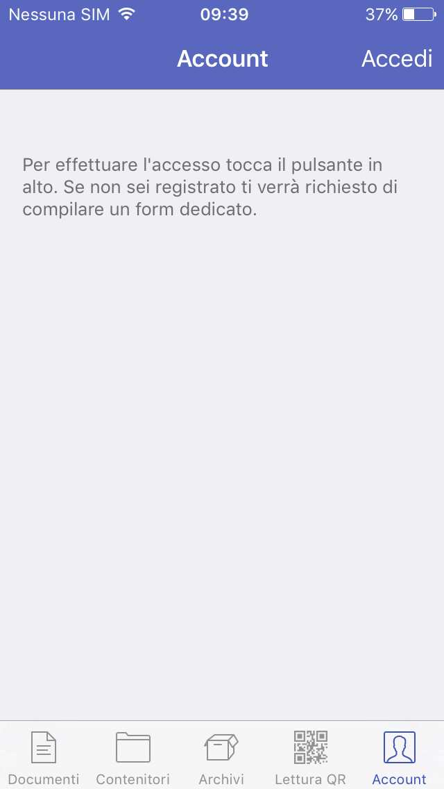 Tipi di utilizzo: Locale e Cloud LOCALE Per utilizzare l app in locale non è necessario effettuare registrazione e accesso.