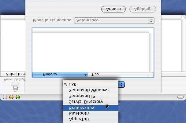 F Fare clic su Aggiungi. I Fare clic su Utility di configurazione stampante, quindi scegliere Esci da Utility di configurazione stampante. Impostazione dell apparecchio Per utenti Mac OS X da 10.2.