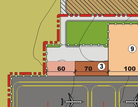 Parking auto hangar: Ţinând cont de caracteristicile terenului (relief relativ plat), în scopul optimizării costurilor investiţiei, s-a prevăzut realizarea unei parcări la nivel (de tip platformă),