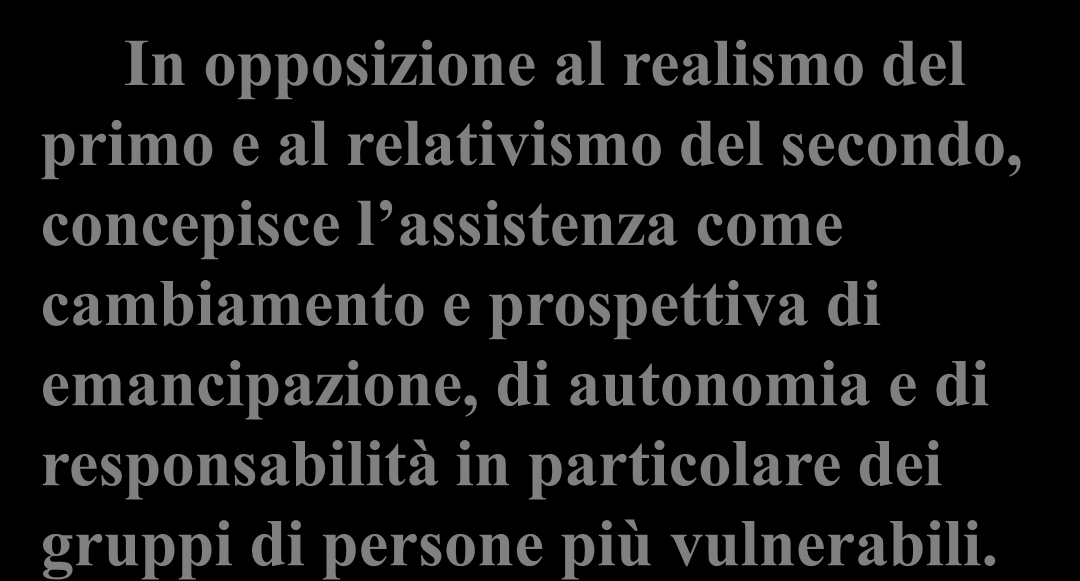 L infermieristica come disciplina scientifica Le Scuole di pensiero dell infermieristica Carlo Calamandrei (2000, 2001) Paradigma critico In opposizione al realismo del primo e al relativismo del