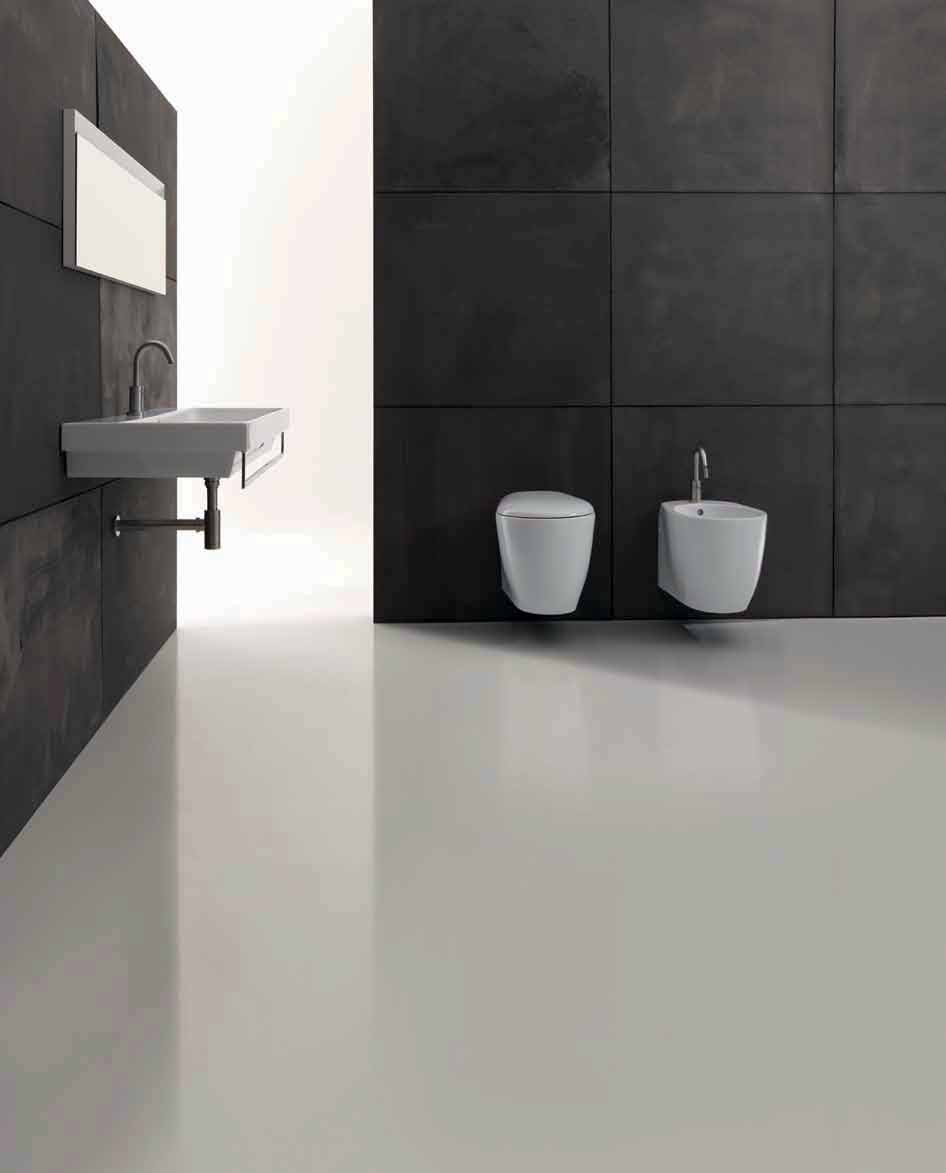 NORMAL design Romano Adolini 27 WS9 lavabo sospeso, incasso, da piano con piano rubinetteria wall-hung, inset, overtop basin with tap hole 0x45 cm WS1 lavabo sospeso, incasso, da piano con piano