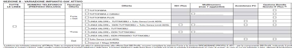 Modulo Impresa Semplice (es. Flag «Tutte le Linee») CASO TRASFORMAZIONE D OFFERTA SU TUTTE LE LINEE DEL CLIENTE X X X 091555555 X Nel Foglio «Accesso» Sez.