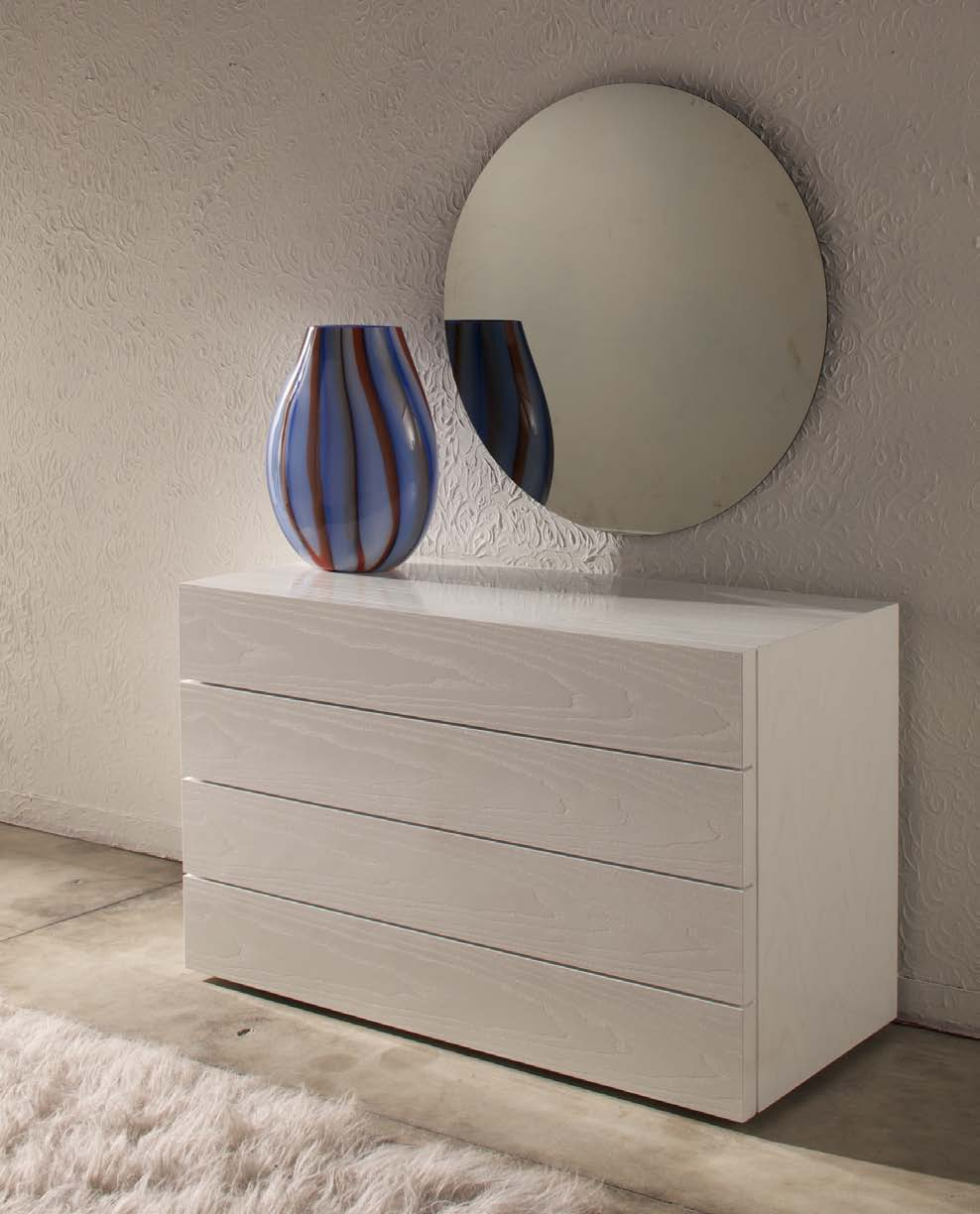 6,7x2 nido bedside table 2 trays openpore lacquered opaque white 084 20,1 comò royal laccato poro aperto bianco