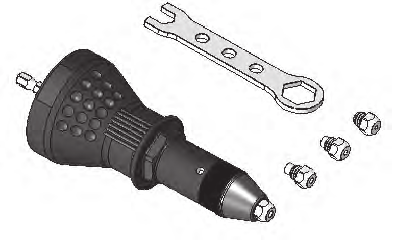 tre testine esagonali Descrizione on questo accessorio si può trasformare in modo rapido e semplice un trapano reversibile oppure un avvitatore, a batteria, a filo, o pneumatico, in un