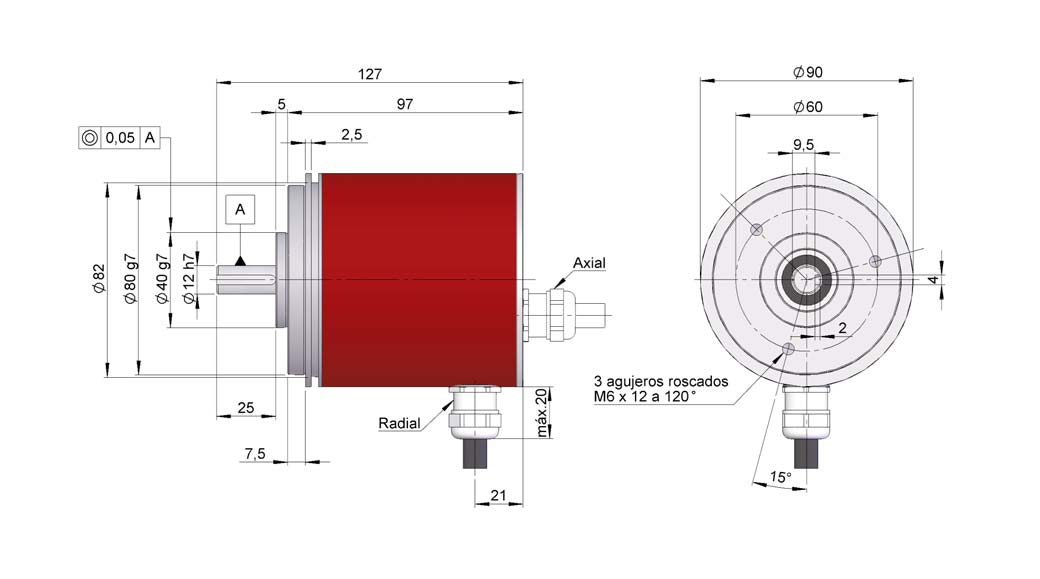 SSI SERIE CS30 / CM30 ENCODER ASSOLUTO PER APPLICAZIONI ESTREME Risoluzione monogiro (CS) fino a 13 bit o multigiro (CM) fino a 25 bits Protezione IP65 secondo DIN 40050 Diametro esterno 90 mm Albero