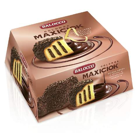 Colomba traditional cake filled with Grand Marnier cream, covered with dark chococlate and decorated with milk chocolate.