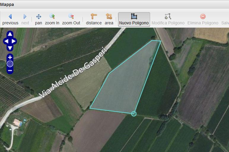 Se si è commesso un errore è possibile modificare il poligono premendo il pulsante modifica poligono e poi cliccando all