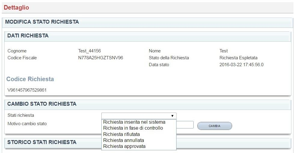 Cliccare sul menù a tendina Selezionare lo