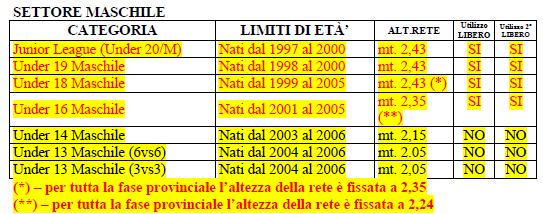 La formula del CAMPIONATO è dettata dalla CONSULTA REGIONALE secondo le precipue realtà del territorio di competenza.