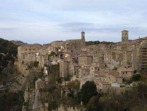 Il sistema insediativo è fortemente caratterizzato dalla presenza dei due centri storici principali di Pitigliano e Sorano, collocati su speroni di tufo, in posizione dominante rispetto al resto del