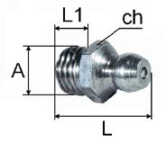 040/6x1 M 6x1 7 6 30 Ingrassatore HYDRAULIK dritto a testa sferica.