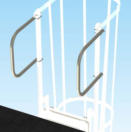 0826069 Scala - Componenti e accessori Gradino di uscita Maniglie di uscita Cancello di uscita Applicabile ad ogni piolo della scala, permette un più sicuro appoggio del piede in fase di