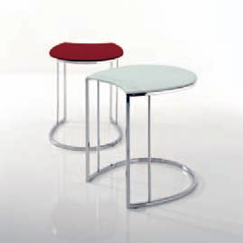 Low chromed coffee table with white, red or black safety glass, thickness mm. 8. Estro2 Design SV Studio Cod.