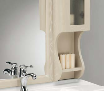 Rope base, Althea ceramic washbasin, mirror with right cupboard and