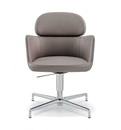 Ester armchair widens its horizons bringing elegance and comfort to offices. The central four-spoke base, with or without castors, makes Ester Office ideal for executive offices and meeting rooms.