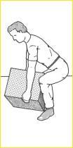 sopportabile; tendere i muscoli della schiena prima di spostare il carico ed afferrare il carico con una presa sicura; Tendendo i muscoli della schiena si favorisce il sostegno della