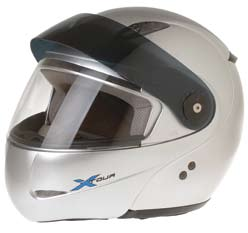 CASCHI / HELMETS X-TOUR Grigio Pulsar Pulsar Grey Casco apribile realizzato in policarbonato termoplastico. - Mentoniera apribile con sistema di sganciamento centrale a pulsante unico.