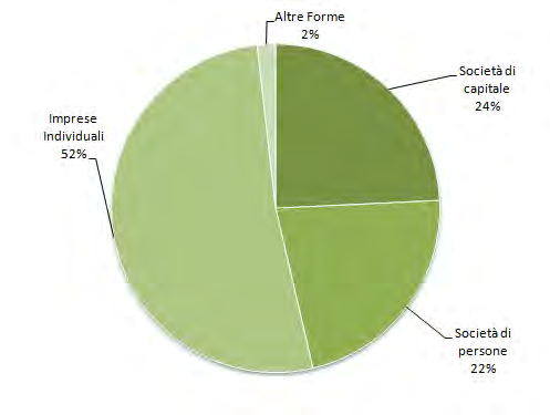 Grafico 8 Imprese attive per forma giuridica. Valori percentuali 3.